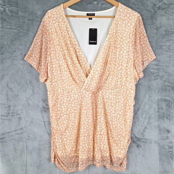 Torrid Top 3X Babydoll Ditsy‎ Floral Sheer Mesh Summer Casual Bloomcore NWT - Picture 1 of 8